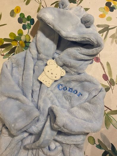 Brand new 'Conor' Embroidered blue dressing gown