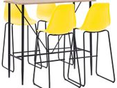 5 Piece Bar Set Plastic Yellow