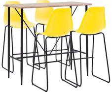 5 Piece Bar Set Plastic Yellow