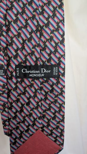 Christian Dior Monsieur Tie Silk Geometric Multicolour Vintage Designer