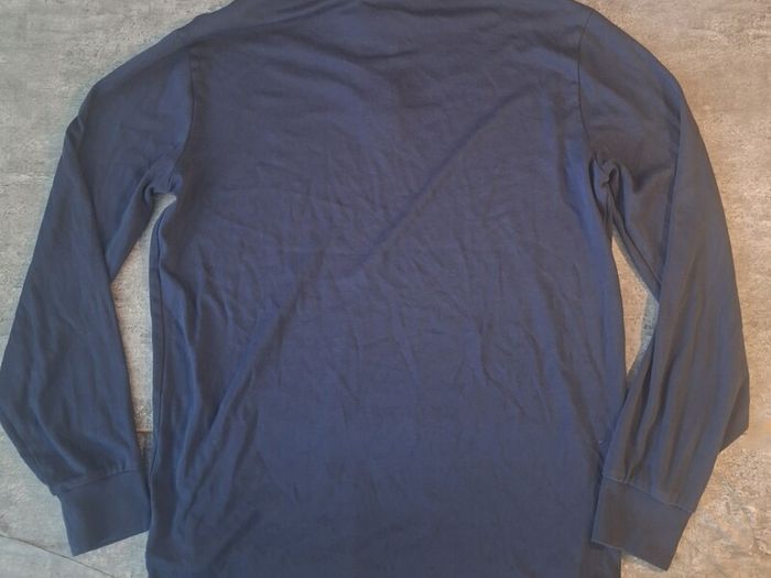 Polo Ralph Lauren Men's M Custom Slim Long Sleeve Polo Shirt Navy Blue Red Pony