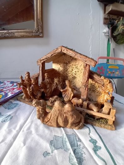 Wooden Nativity Crib Set