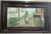 Antique Framed Reproduction of George Hitchcock (Flower Girl in Holland)
