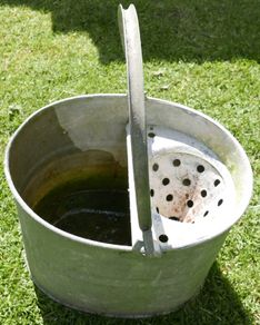 Vintage Galvanized Mop Bucket Garden Planter