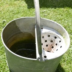 Vintage Galvanized Mop Bucket Garden Planter