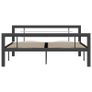 Bed Frame Grey and White Metal 160x200 cm Image 3