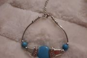 fab vintage style silver and turquoise bracelet
