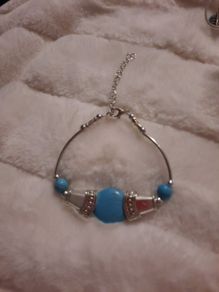 fab vintage style silver and turquoise bracelet