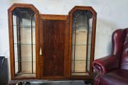 vintage crossbanded dispalay. abinet