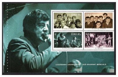 2010 Ireland Legendry Showbands showing picture of The Royal Showband (Stamps of The Miami Showband, The Drifters Showband, The Royal Showband & The Freshman ) Commemorative Stamp Booklet Pane Mint Never Hinged (MNH). Hibernian HP196