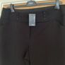 NEXT Black cropped tailored ladies trousers with button detailed waistband NEW Image 3