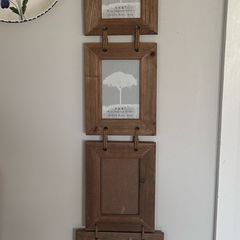 Shabby Chic Rustic Portrait Wooden 4 Hanging Photo Frame 6x4"