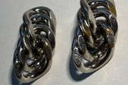 Vintage silver tone chain link earrings