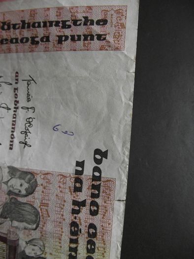 1982 Central Bank of Ireland 50 Pounds note. B Series