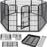 Puppy Playpen and Ground Anchors  Puppy Run 8 Pieces | Dog Playpen Foldable with Door | Tool-Free Assembly | Pet Playpen Dogs Weatherproof Image 4