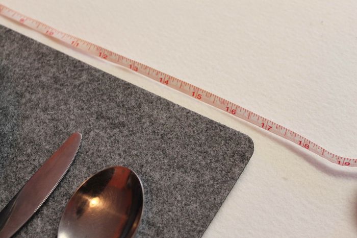 ONLY GREY Large Felt Placemats 17 x 11 inch. Rectangle Place Mat Set of 2