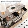 Console Table, Slim Console Table with 2 Drawers, Hallway Table with Storage, Side Table, Slim Sofa Table for Small Spaces, Living Room, Entryway, Kitchen, Greige and Black Image 4