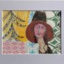 Original Jan O'Sullivan (JANo) Drawing - "Modigliani Pink" Contemporary Art Image 3