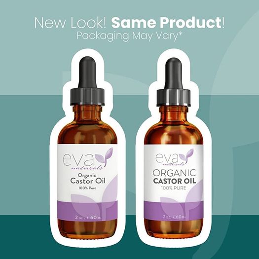Eva Naturals Organic Castor Oil (60ml) - Promotes Hair, Eyebrow and Eyelash Growth - Diminishes Wrinkles and Signs of Aging - Hydrates and Nourishes Skin - 100% Pure - Cold Pressed, Premium Quality (FREE POSTAGE)