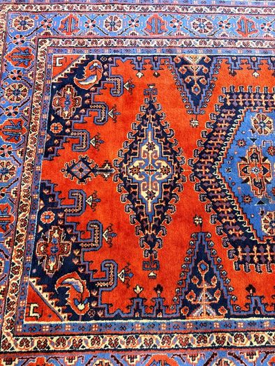 Large Vintage Handknotted Wiss Wool Rug