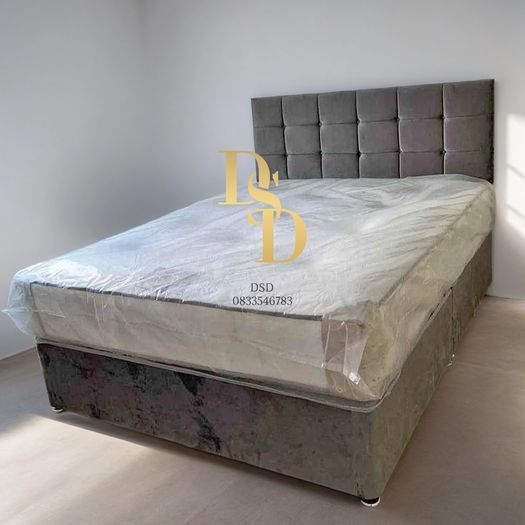 Cream Plush Divan Bed