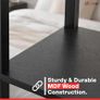 4 Tier Shelving Unit Slim Black Freestanding Storage Shelves for Home Office  Bathroom  MDF Wood Tall Shelving Unit. Storage Utility Storage Free Standing Shelf Organiser Black Image 6