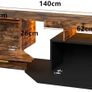 TV Cabinet Lowboard with LED Handle-Free Open TV Board Sideboard 2 Flaps / Doors TV Cabinet Modern TV Table Lowboard for TVs up to 65 Inch TV Shelf for Living Room, Entertainment Room Image 2