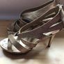 Ladies New Gold glitter high sandals size 6  party Image 6