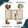 Wood Dog Gates and Barriers Indoor 3-Panel Freestanding Dog Gates for The House with 2 Metal Stands 82cm(H) Folding Pet Gate for Stair Doorway Expands Up to 140cm(W) Fully Assembled-Walnut Image 5
