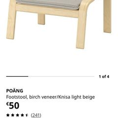 New unopened Ikea one footstool Poang birch