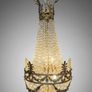 20th Century French Empire Style Brass Chandelier Image 6