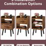 Bedside Table Set of 2, Nightstand, Side Table, Wooden Sofa End Table with Fabric Drawer, Open Shelf, Solid Wood Legs, 39x29x63 cm, for Bedroom, Living Room, Rustic Brown Image 4