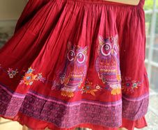New Tags Beautiful Monsoon Girls Red Embroidered Beaded Skirt 12 to 13Yrs