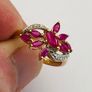 9ct Yellow Gold Ruby & Diamond Cluster Ring Image 4