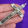 Antique Catholic Crucifix 3,2" Image 7
