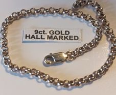 9ct Gold Petite Round Belcher link bracelet.