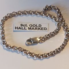 9ct Gold Petite Round Belcher link bracelet.