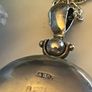 Victorian Sterling Silver Locket with beautiful engraved Ivy Leaves on both sides and & raised detailing around the edge. The locket is late 1800s It hold a bouquet of dried flowers inside. Choice of 18" or 30" Chain. Please PM for details. Katie P. Image 5