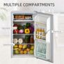 91 Litre Freestanding Under Counter Fridge Freezer with Chiller Box, Reversible Door, Adjustable Thermostat, 47.5cm Wide, Noise Level: Decibels 40 Image 6