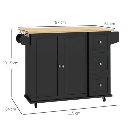 Kitchen Island with Drop Leaf