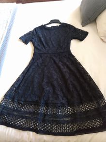 Black lace midi dress