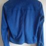 Cobalt Blue Faux Suede Biker Jacket Image 3