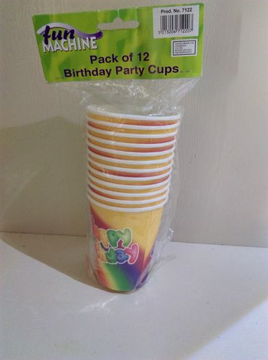 12 x Birthday Hats & Cups
