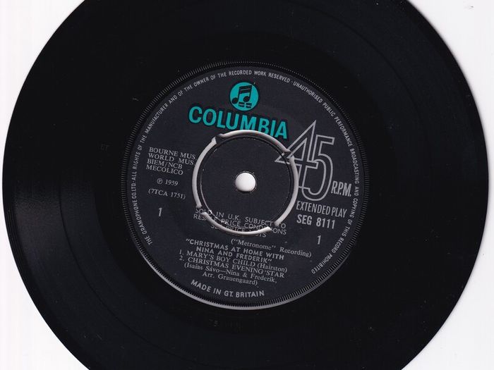 Nina And Frederik Christmas At Home 1960 Uk Pressing Picture Sleeve