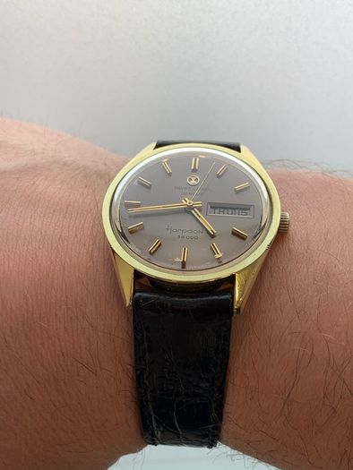 Rare Favre-leuba Harpoon || 36000Vph Gold Plated