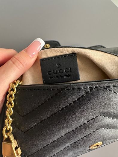 Black leather mini bag