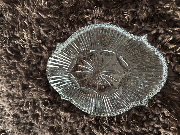 Waterford Crystal Seahorse Scalloped Oval Vanity Dresser Tray Relish Dish