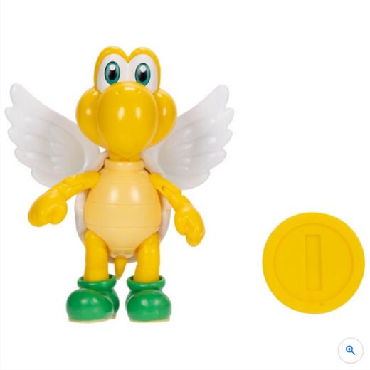 BRAND NEW Super Mario Action Figure Green Para Koopa Troopa with Coin 10cm