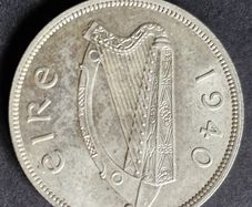 Ireland 1940 half crown silver coin