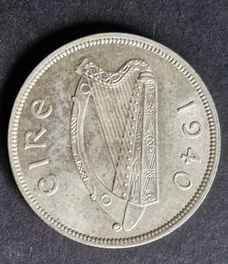 Ireland 1940 half crown silver coin